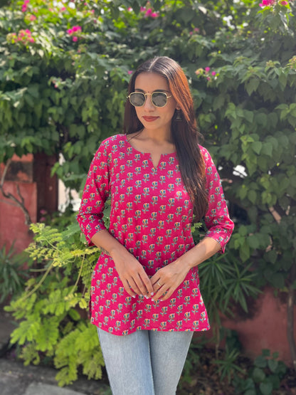 Pink Short Kurti