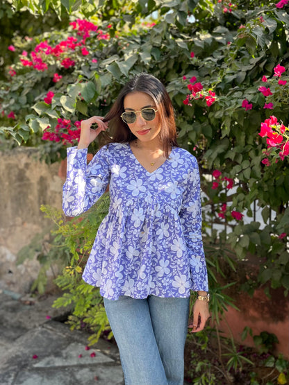 Lilac Peplum Top